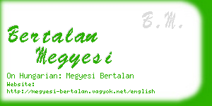 bertalan megyesi business card